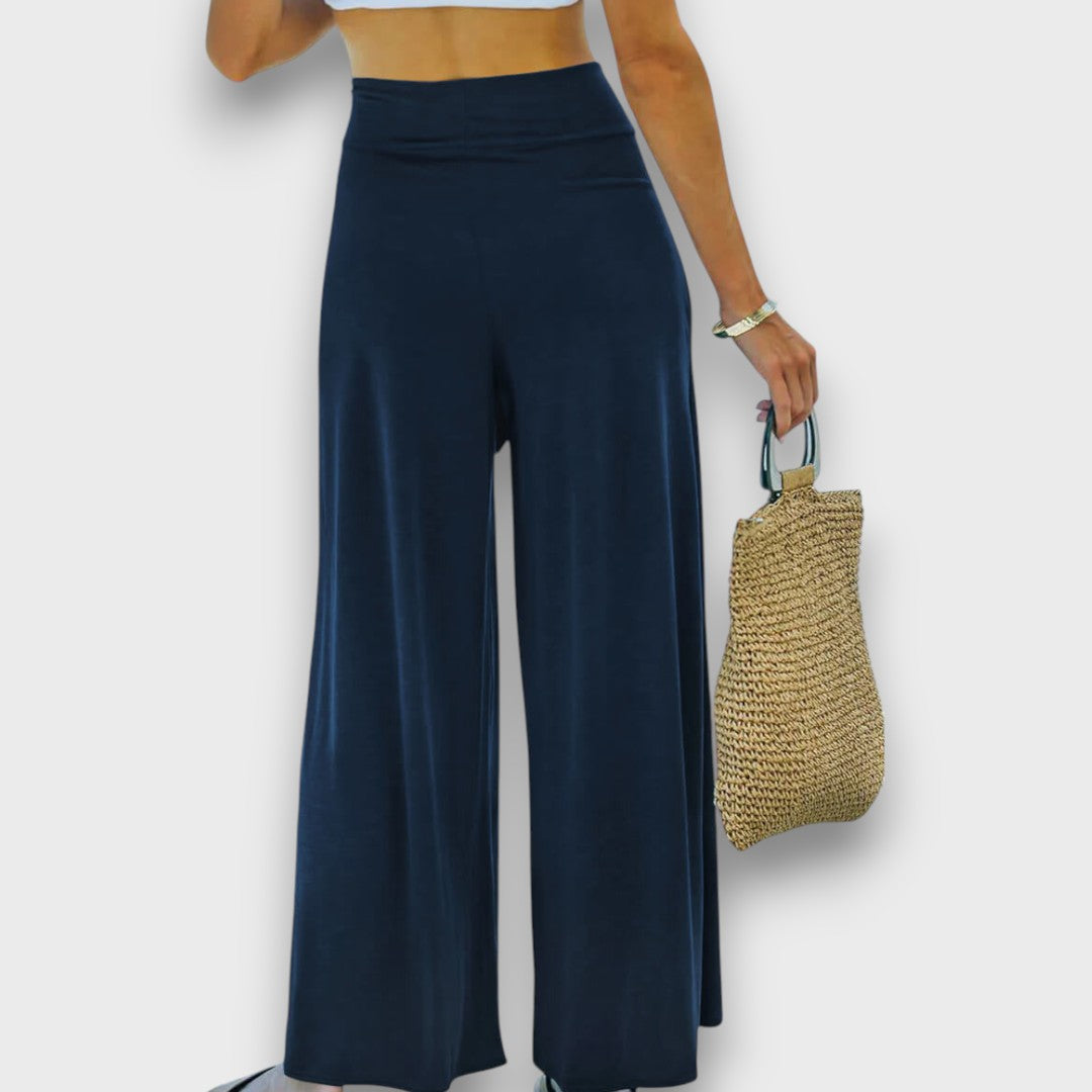 Narella – Pantaloni estivi con effetto incrociato e cintura da annodare