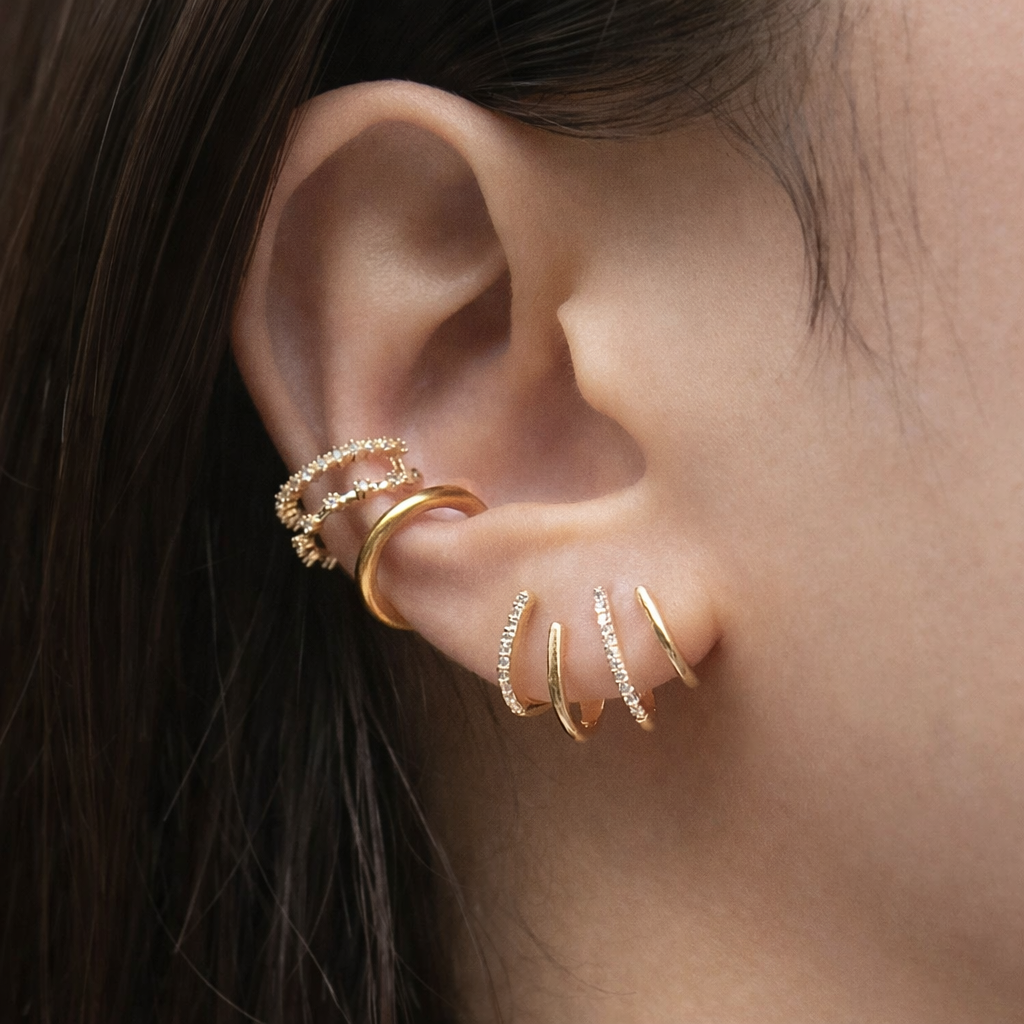 Orecchini a Cuff a Spirale