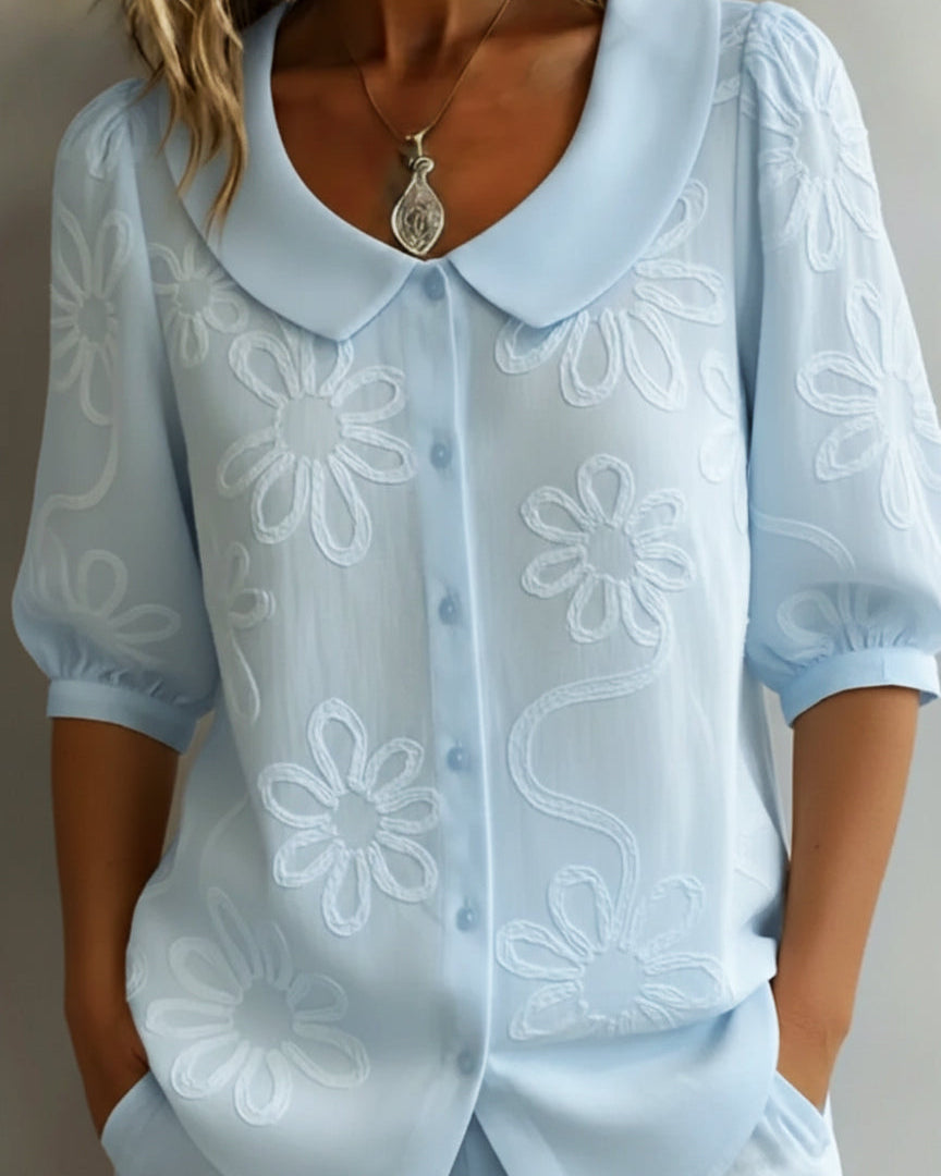 giulia  — Blusa leggera floreale eleganza naturale