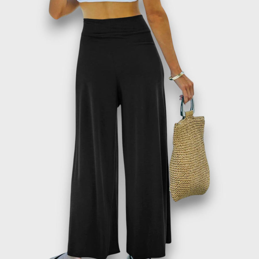 Narella – Pantaloni estivi con effetto incrociato e cintura da annodare