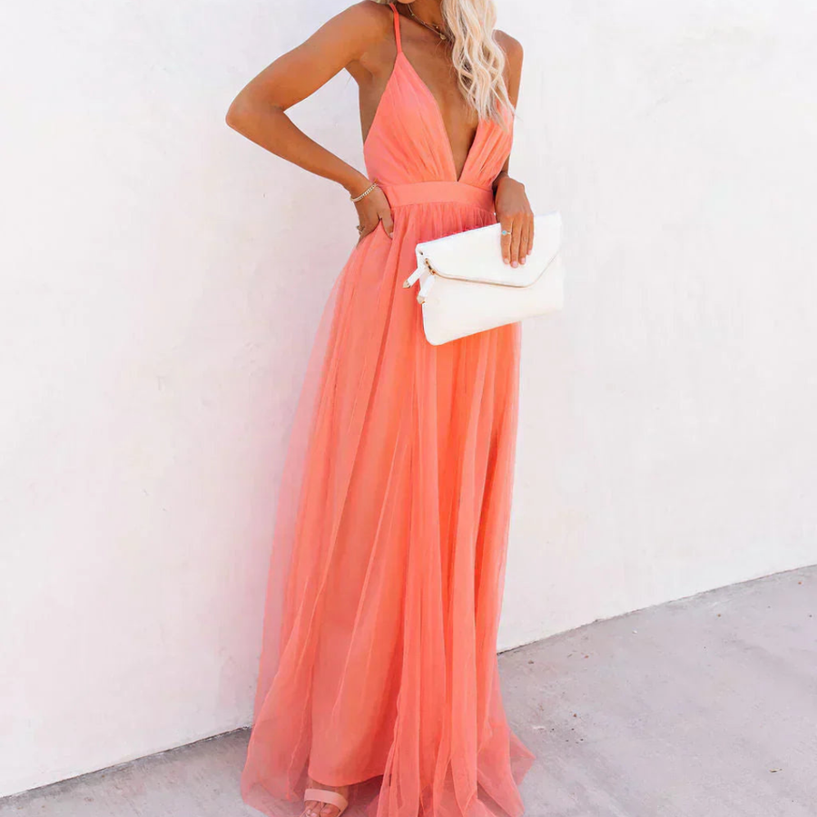 Abito Maxi Luce Corallo