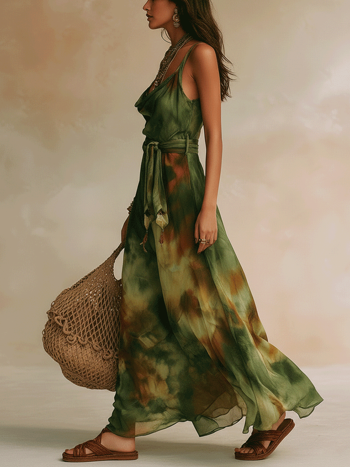 ELIRA | Maxi Abito Verde Astratto