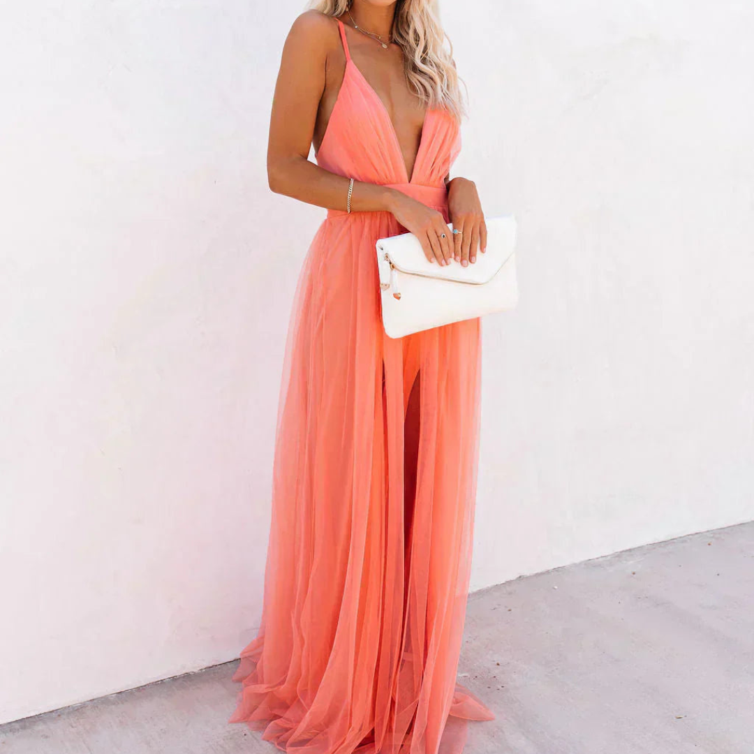 Abito Maxi Luce Corallo