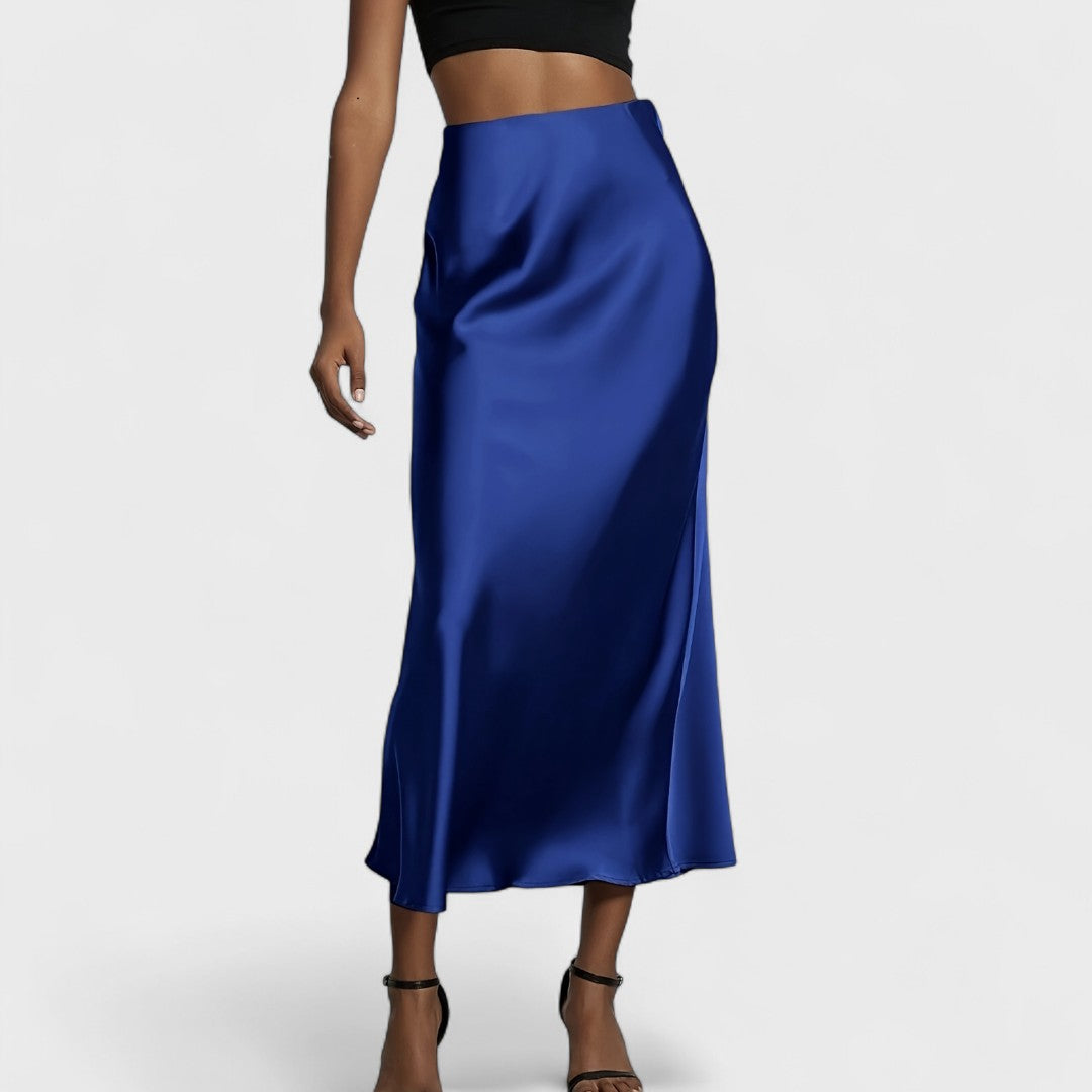 Sasha - Gonna Midi in Raso a Vita Alta da Donna
