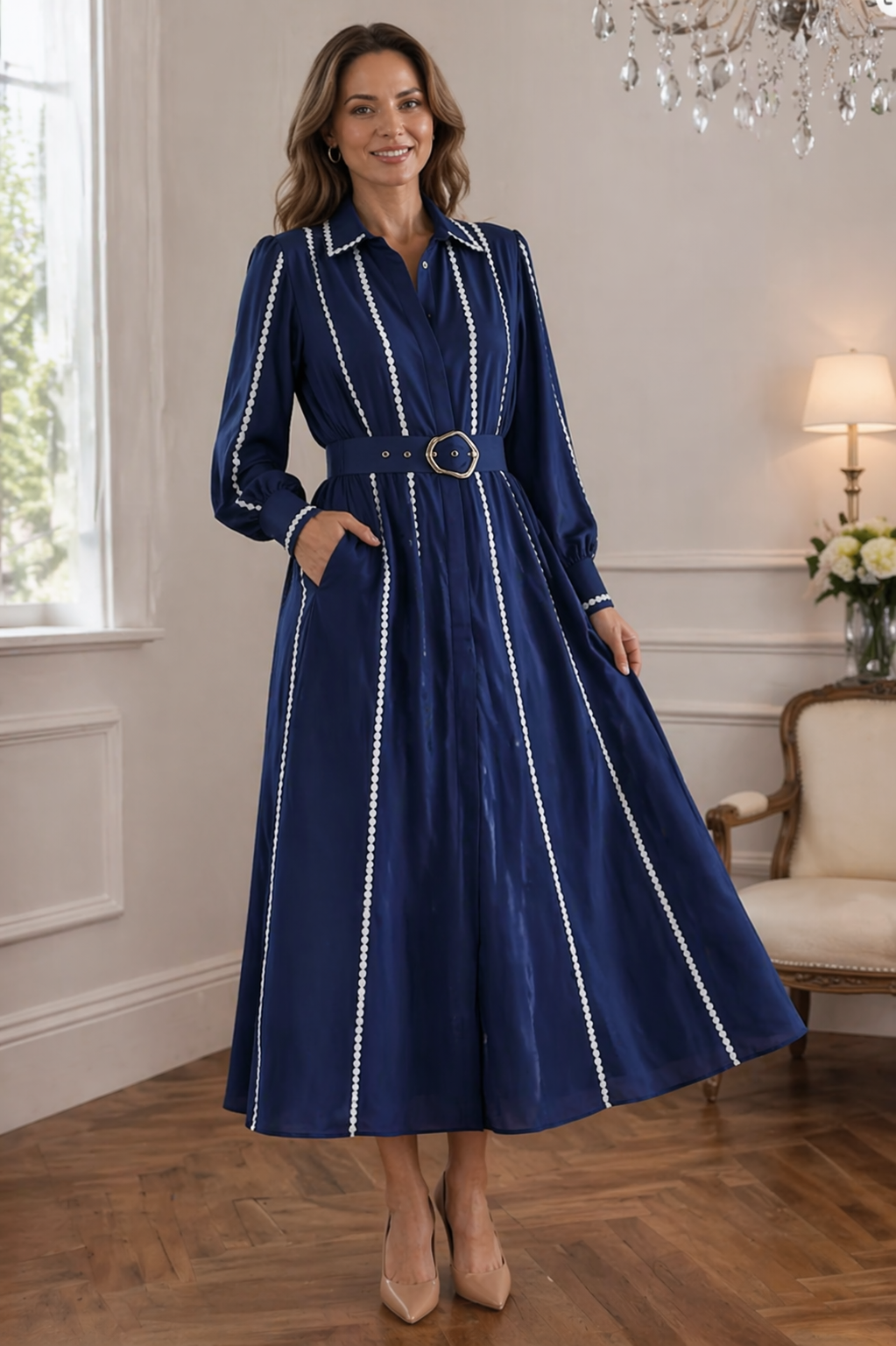 ALEXIA | Abito Con Cintura Elegante