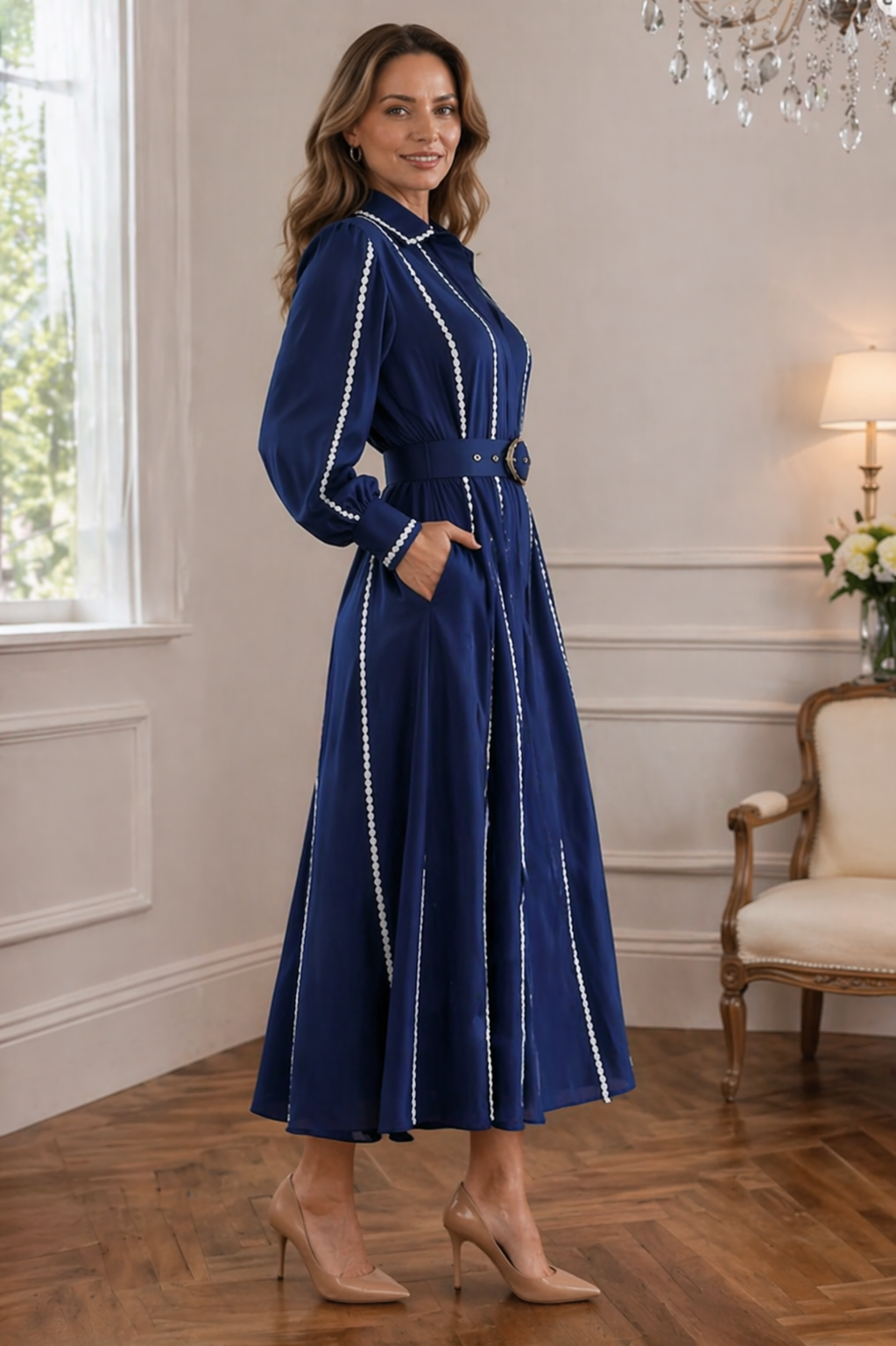 ALEXIA | Abito Con Cintura Elegante