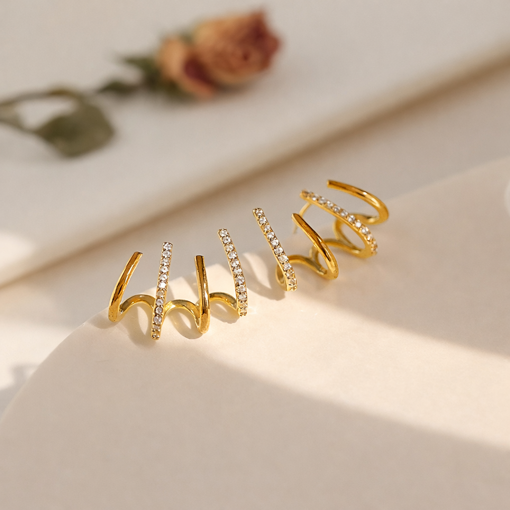 Orecchini a Cuff a Spirale