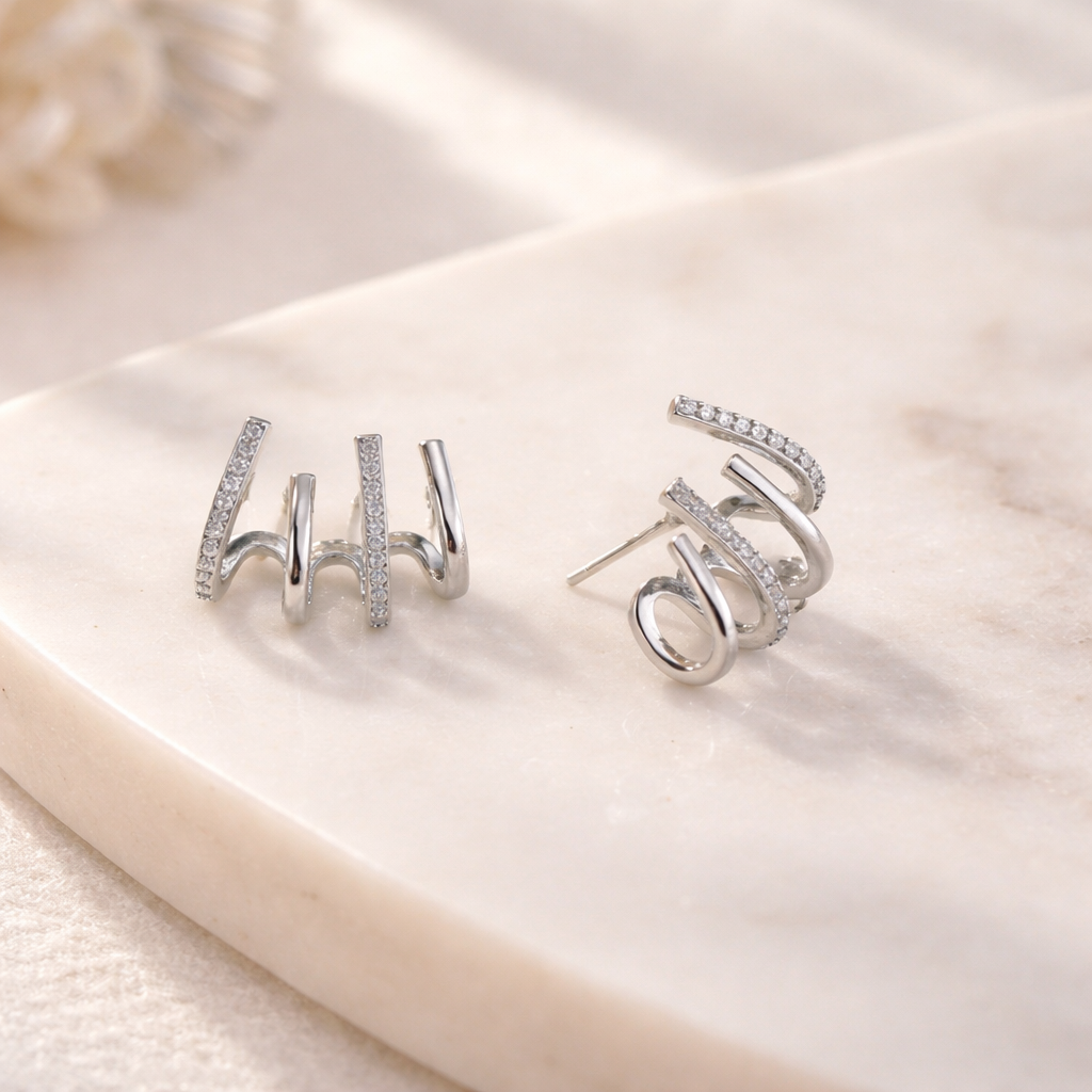 Orecchini a Cuff a Spirale