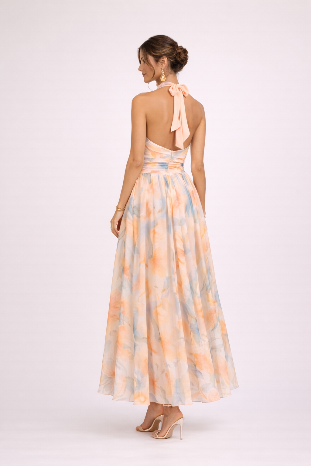 CAMILLE - Abito Halter Acquerello