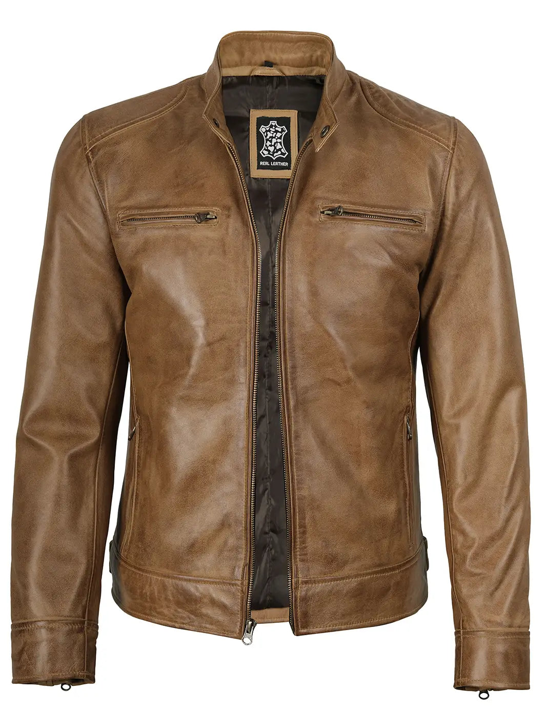 Dennis™ | Giacca in Pelle Nera da Uomo – Design Café Racer