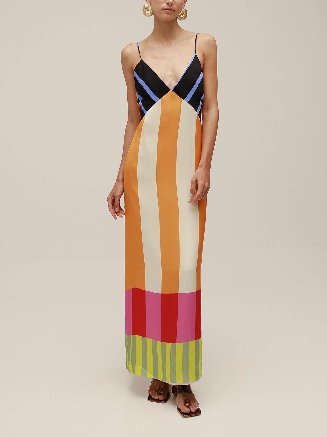 Paloma | Maxi Abito Colorato a Righe