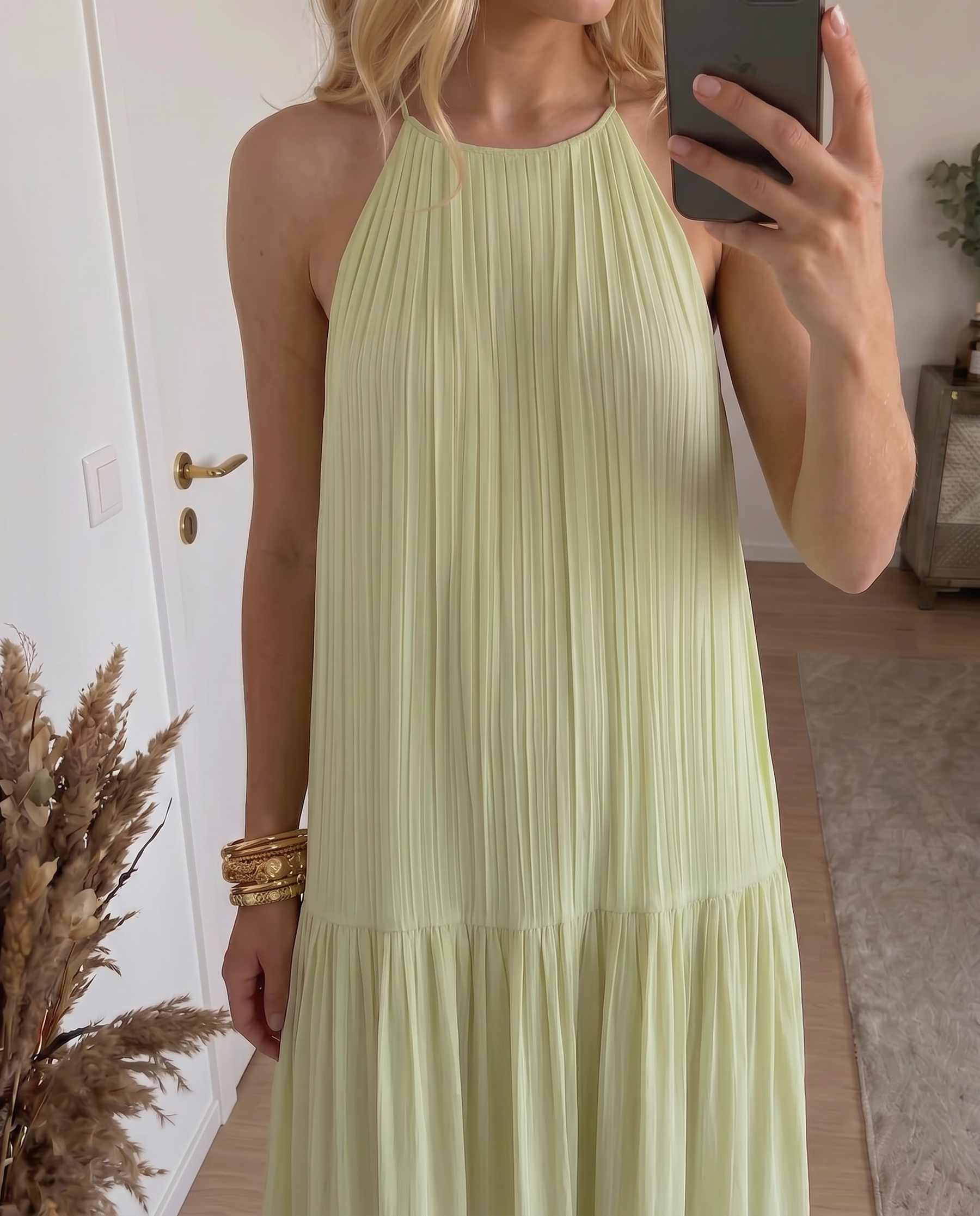 LIVIA | Maxi Abito Boho Verde Pistacchio