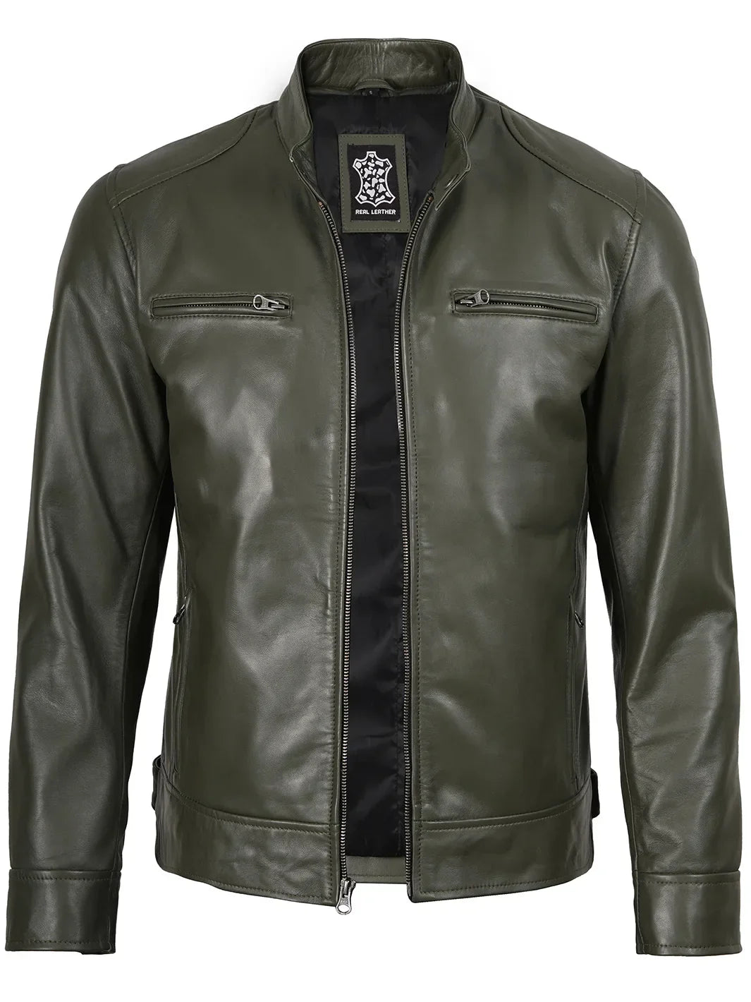 Dennis™ | Giacca in Pelle Nera da Uomo – Design Café Racer