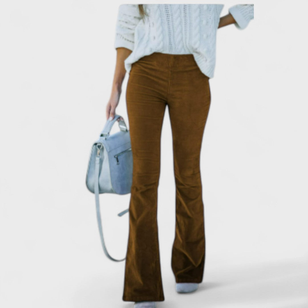Chloe - Pantaloni svasati in velluto a coste