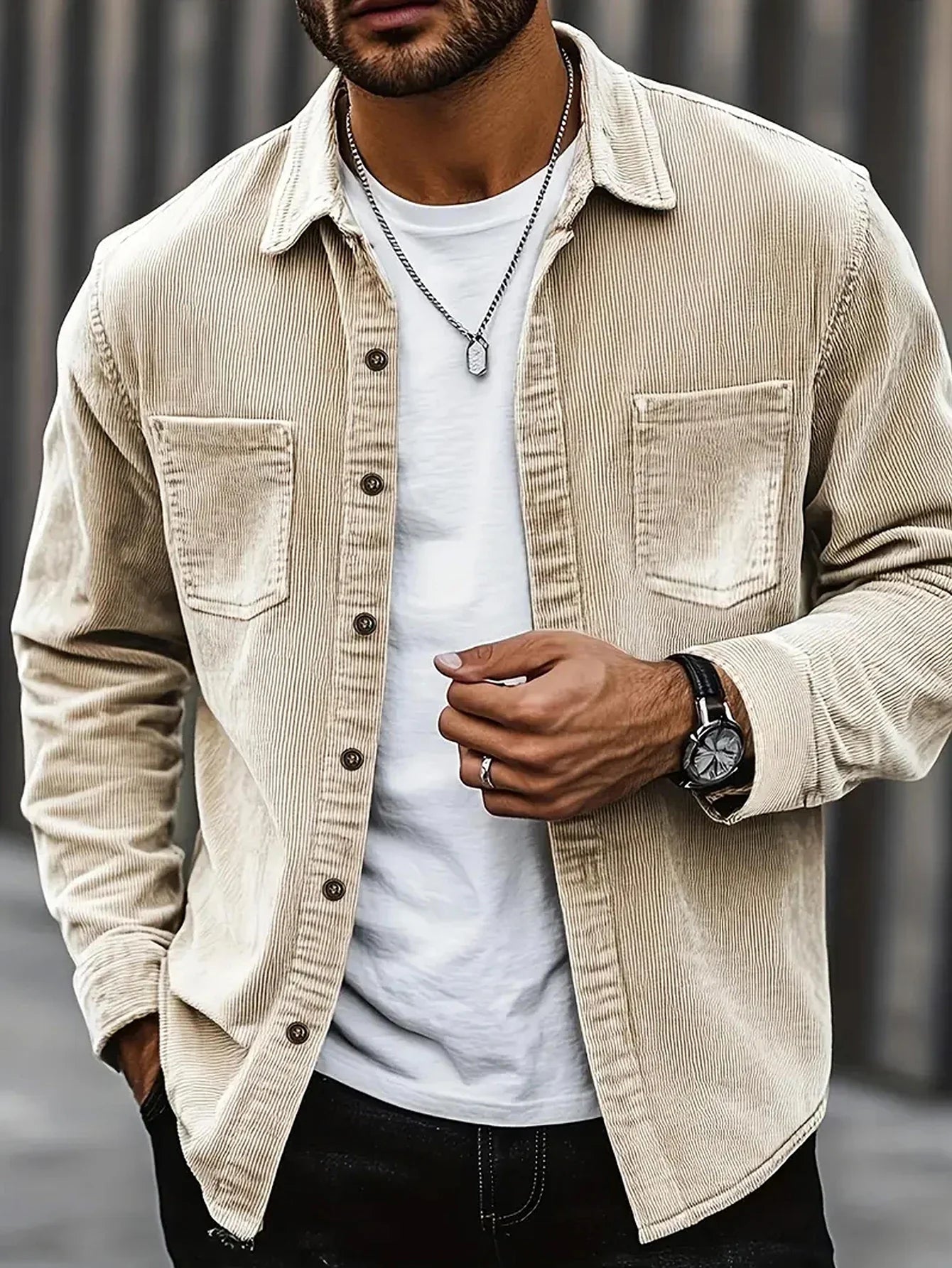 Daan™ | Camicia in Velluto a Righe