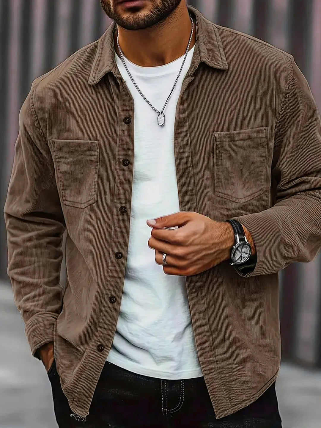 Daan™ | Camicia in Velluto a Righe