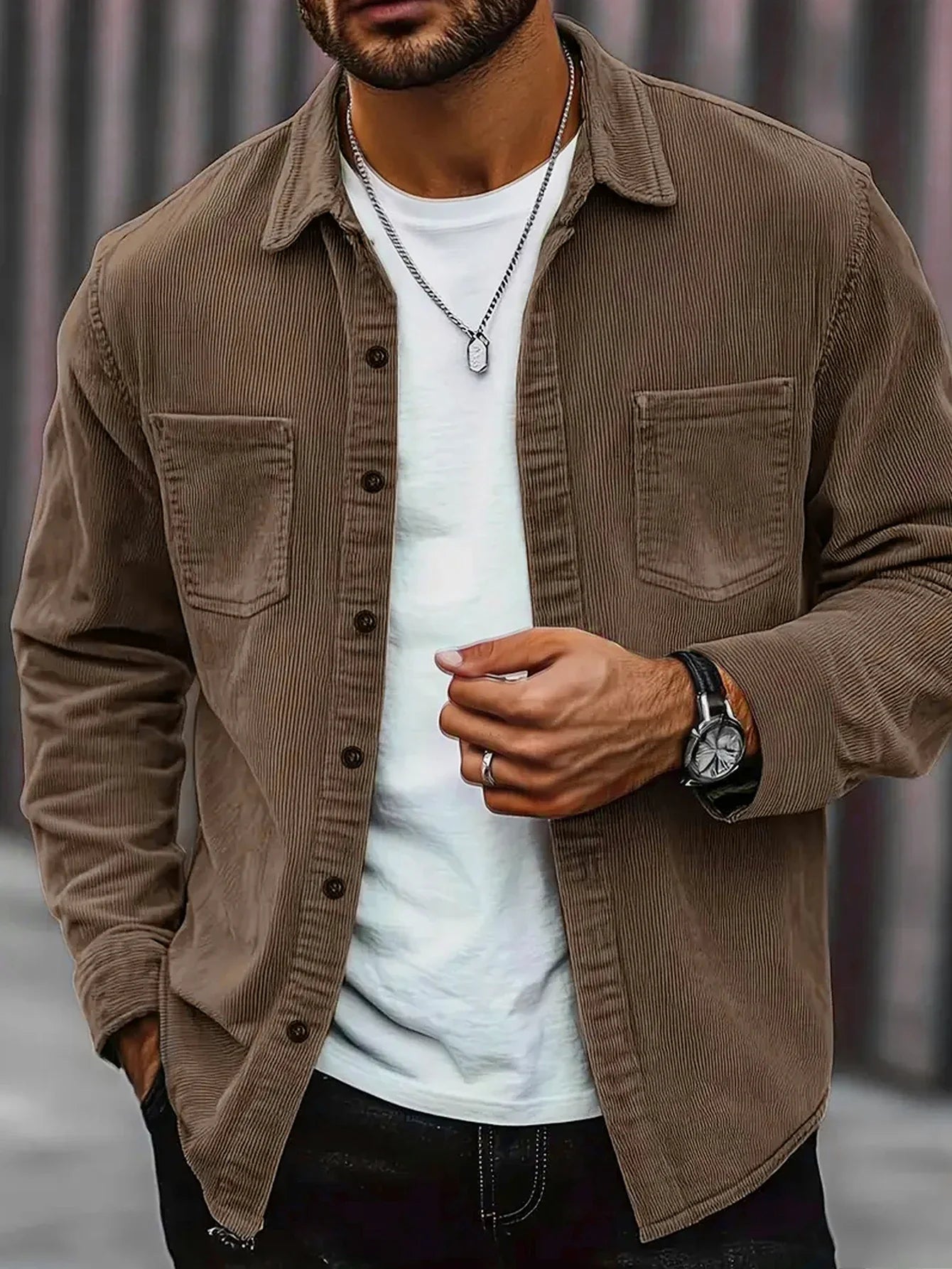 Daan™ | Camicia in Velluto a Righe