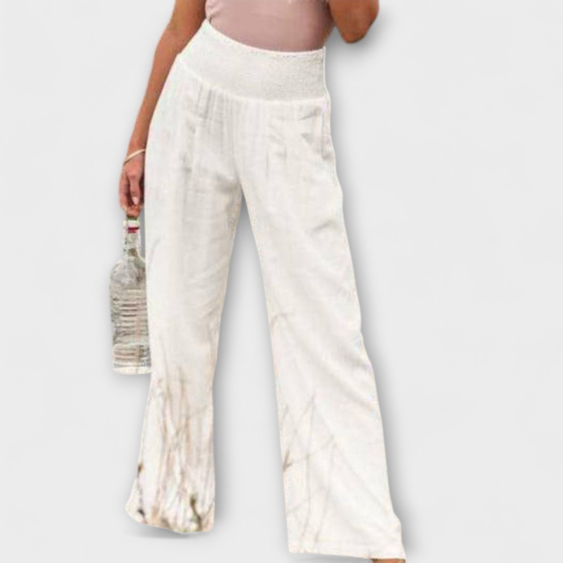 Thearya - Pantaloni Larghi in Lino Casual