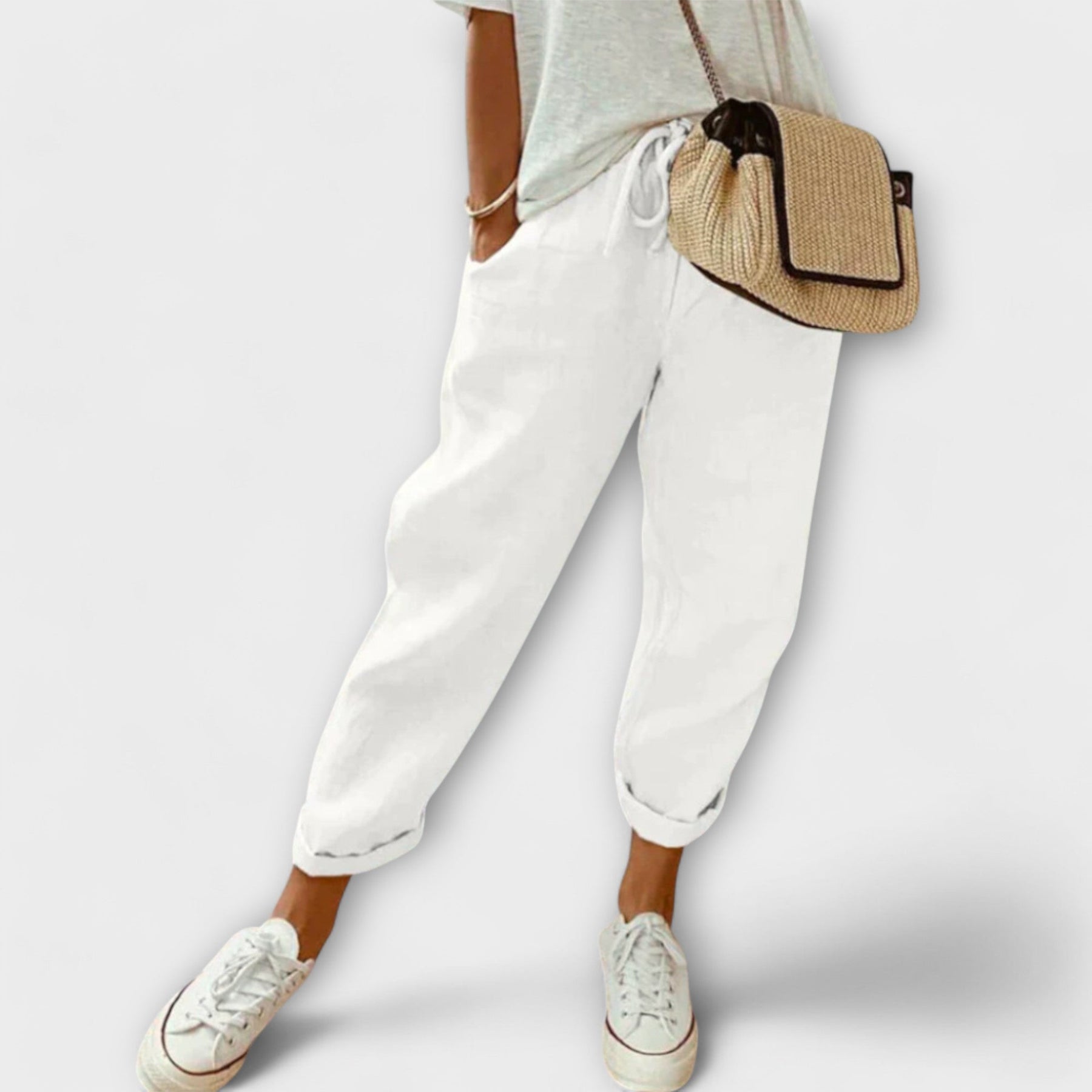 Bibi - Pantaloni di lino alla moda e casual