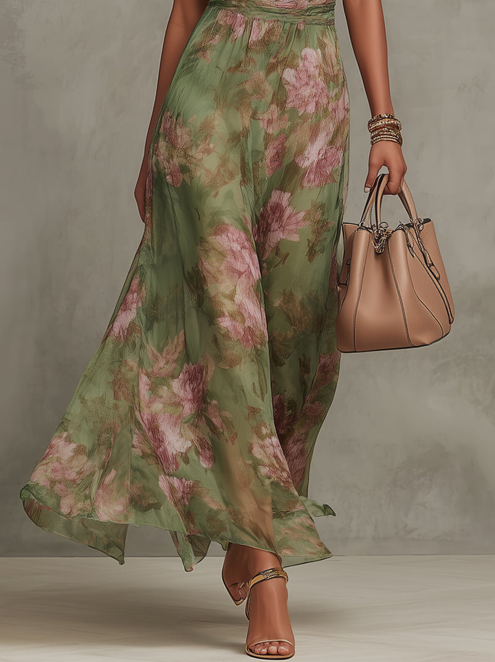 Livia | Abito Maxi Halter Floreale