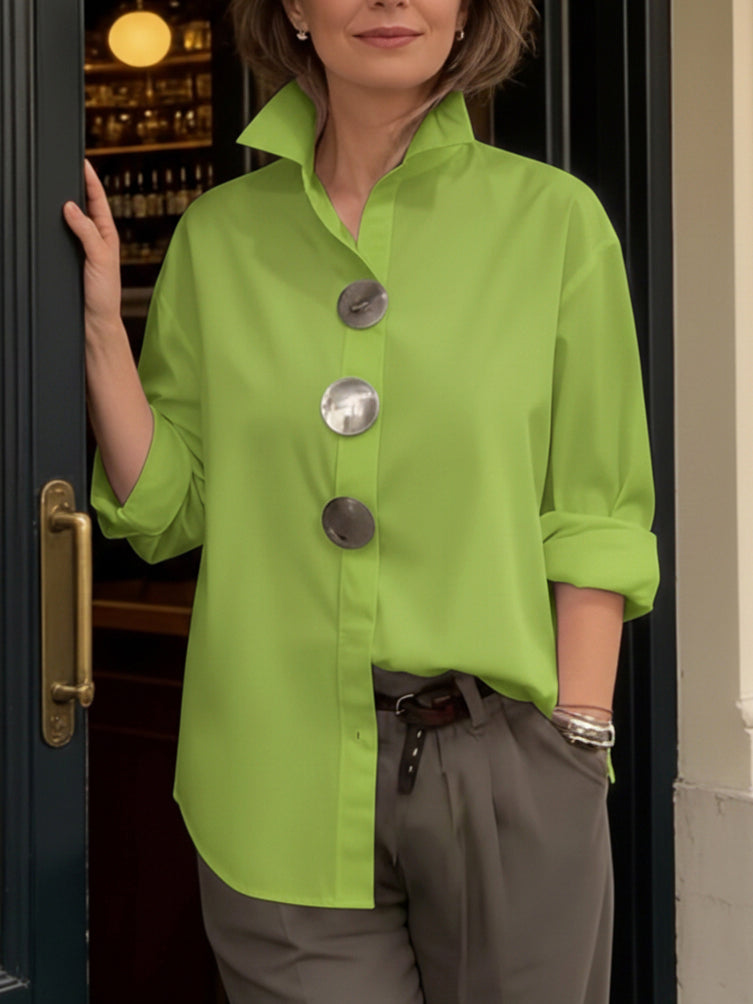 Blusa con Collo Alto e Bottoni D'impatto