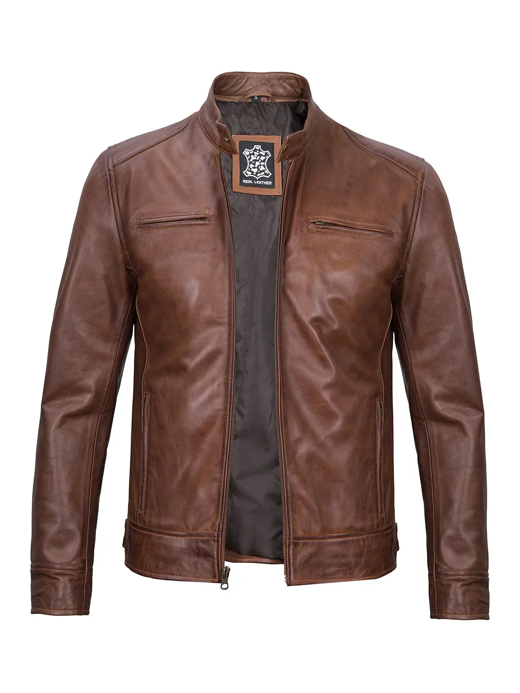 Dennis™ | Giacca in Pelle Nera da Uomo – Design Café Racer