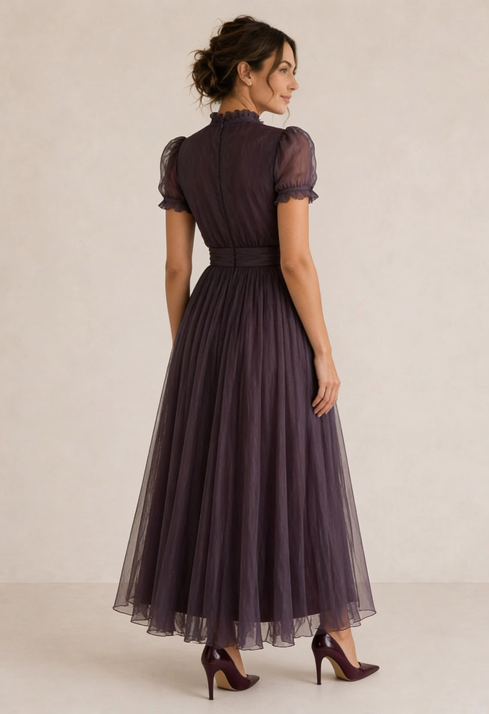 FLAVIA | Lungo viola con pizzo