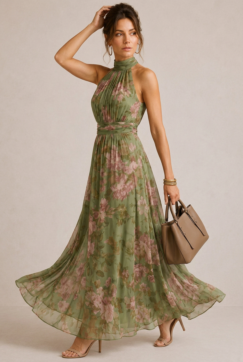MIRELY | Midi Dress Halter Marsciato