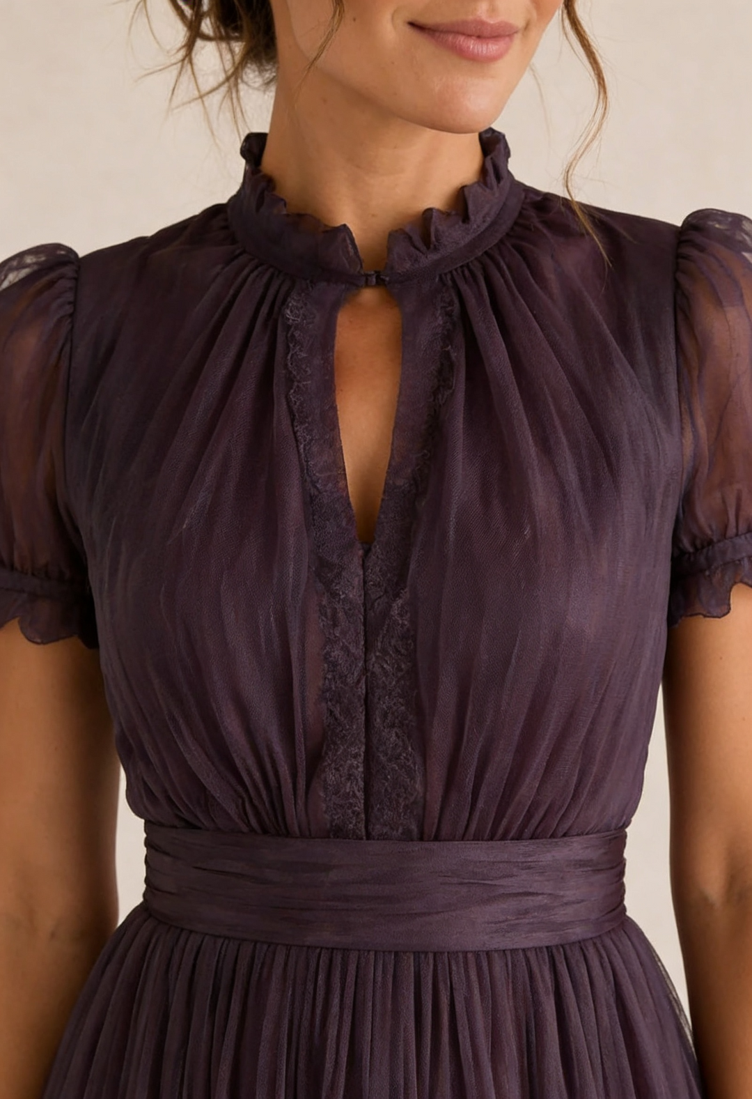 FLAVIA | Lungo viola con pizzo