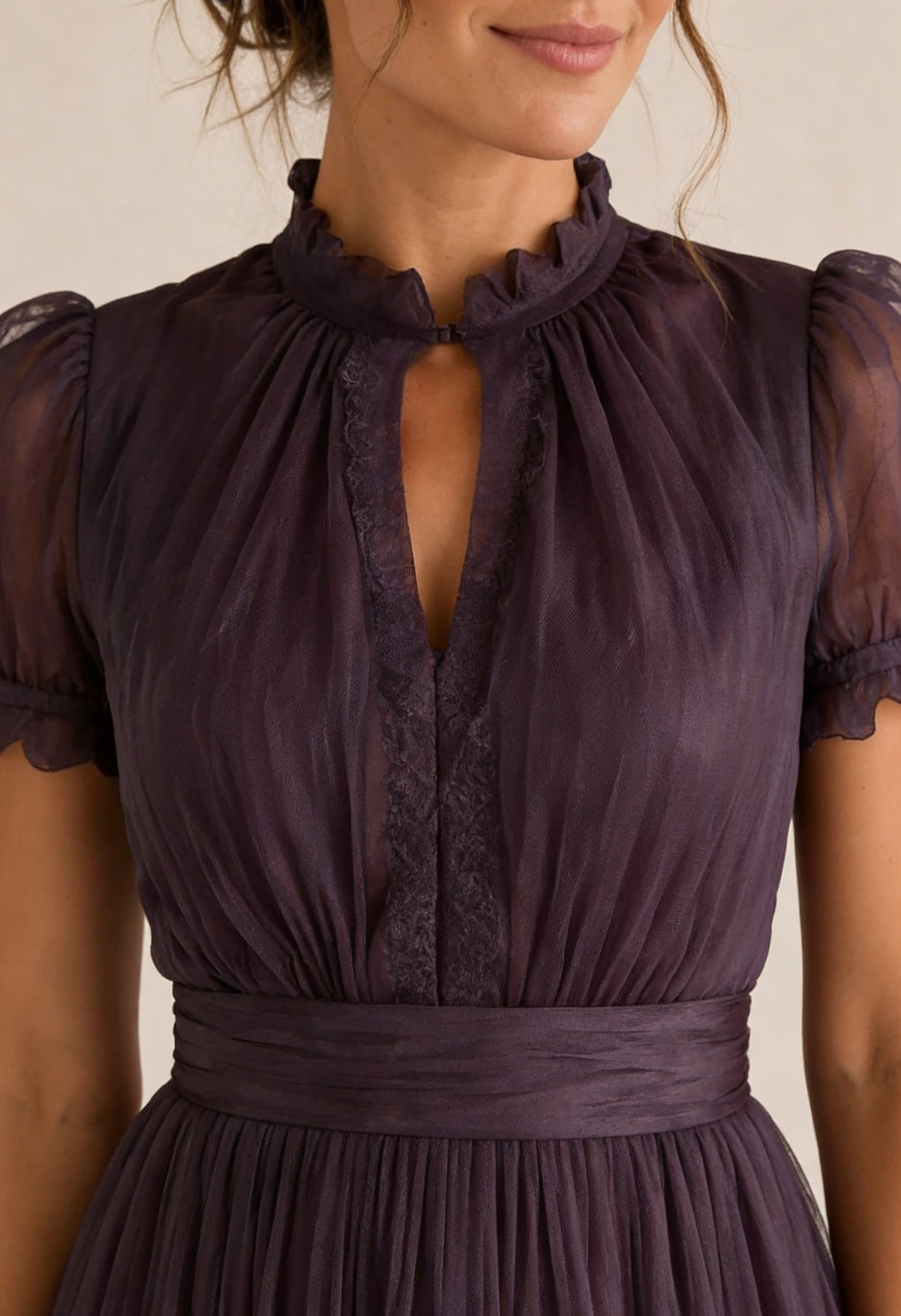 FLAVIA | Lungo viola con pizzo