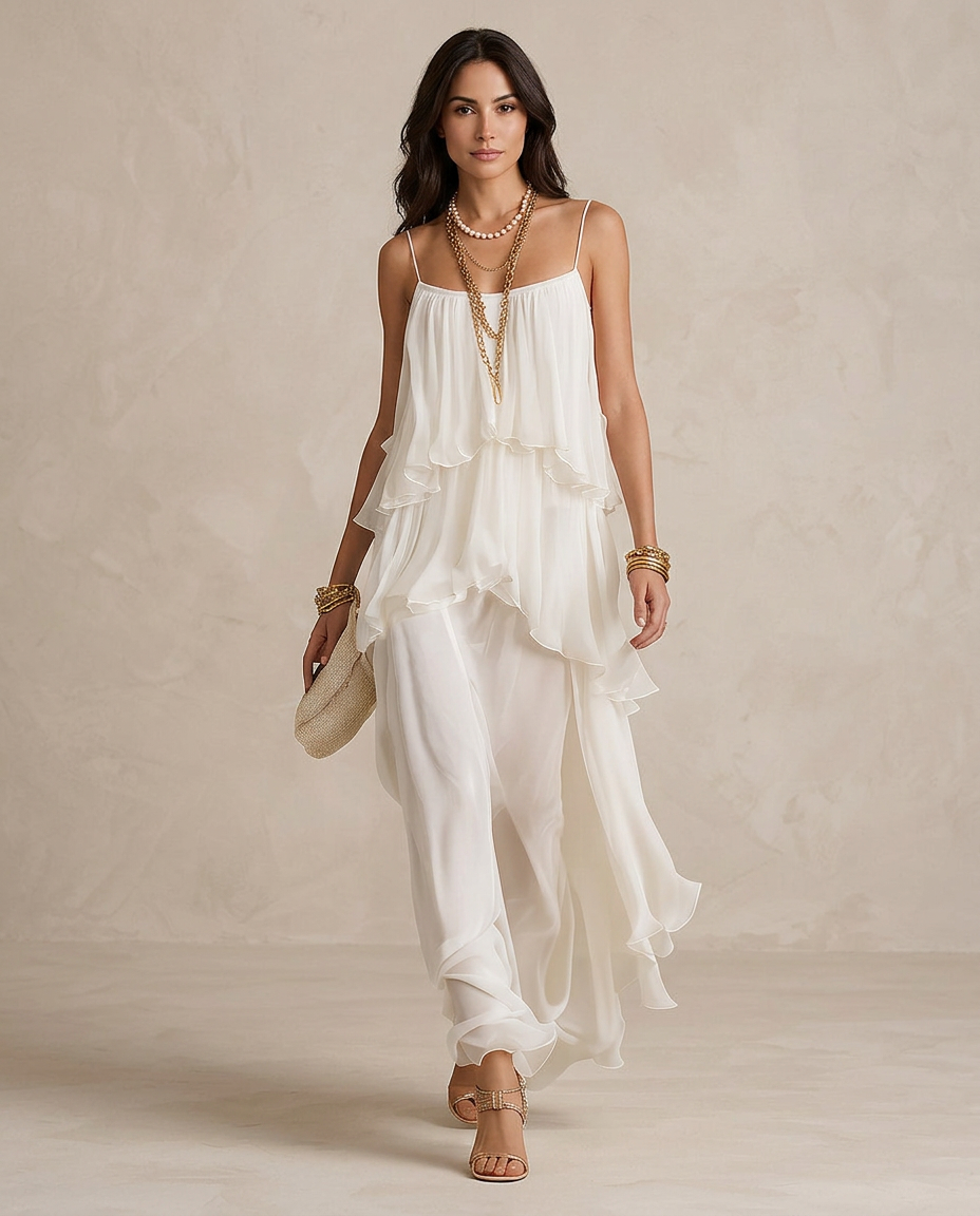 AURELIA | Abito Maxi Chiffon