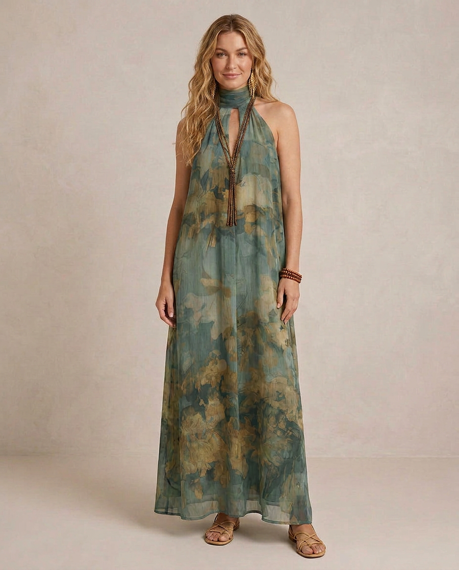 FLORA | Maxi Abito Chiffon Floreale Boho