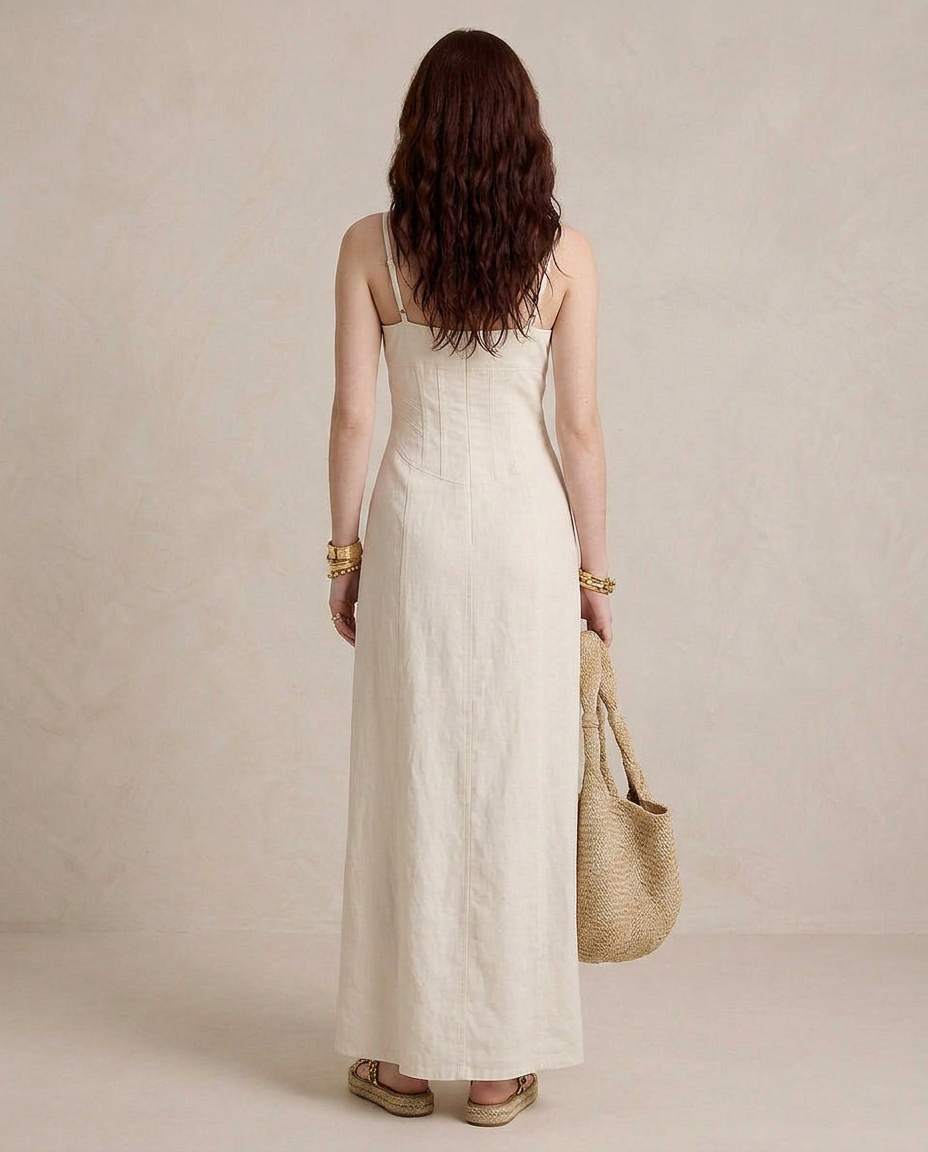LUCIA | Maxi Abito Bianco con Spacco