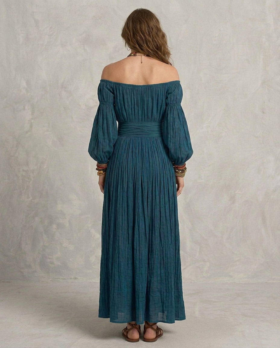 ARIANA | Maxi Abito Spalle Scoperte Teal