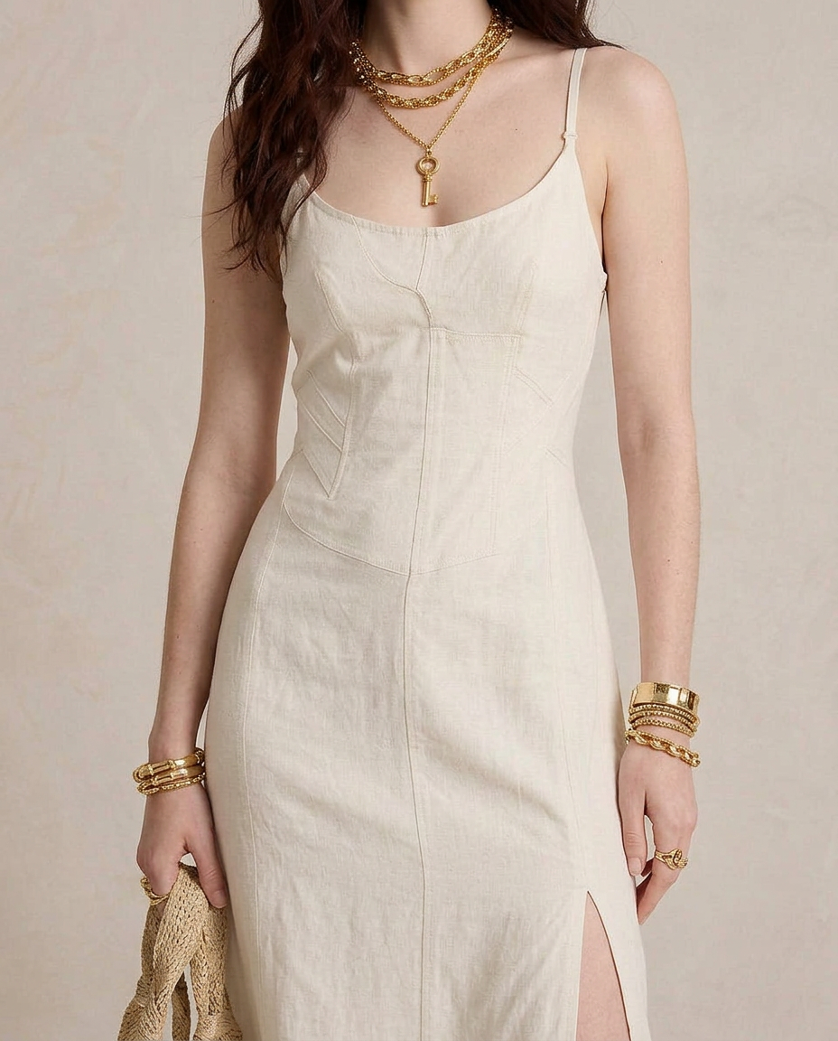 LUCIA | Maxi Abito Bianco con Spacco