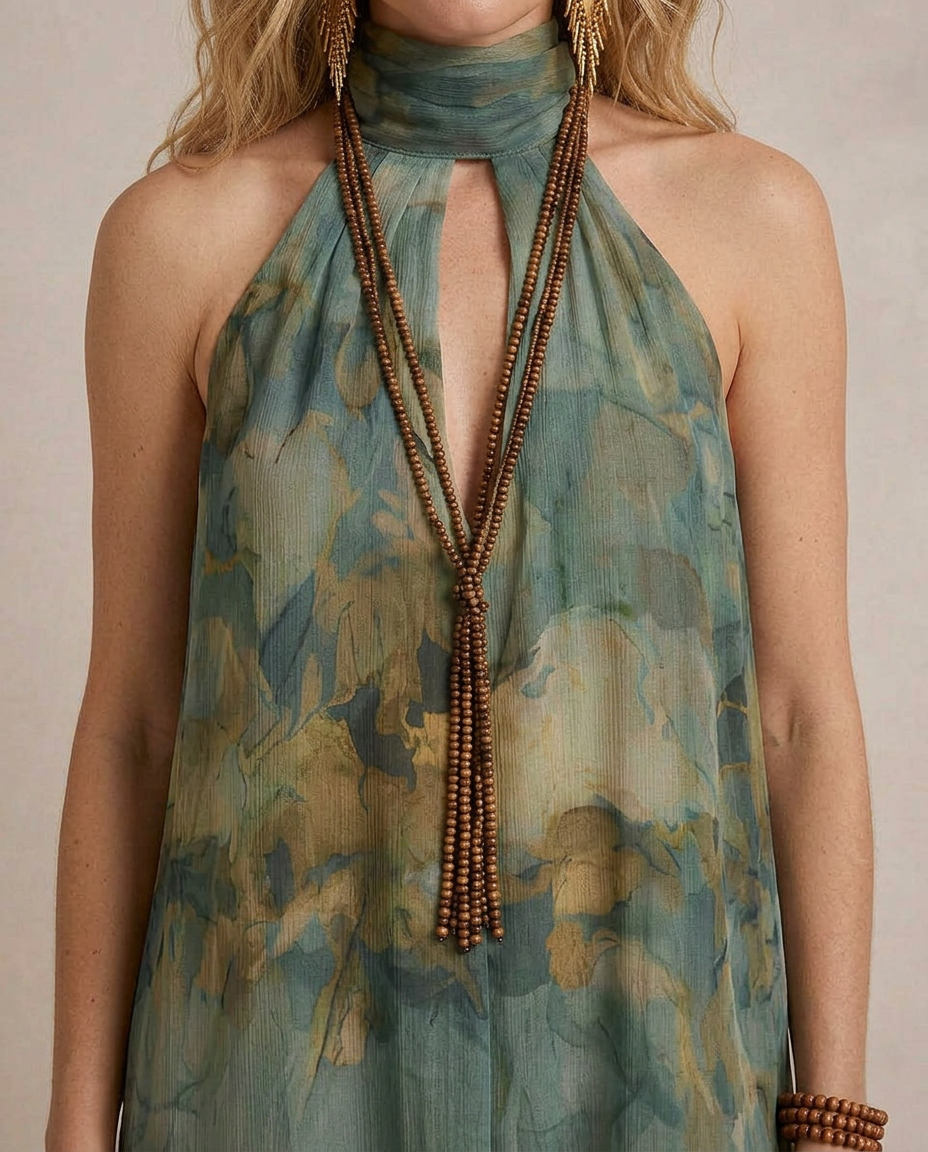 FLORA | Maxi Abito Chiffon Floreale Boho