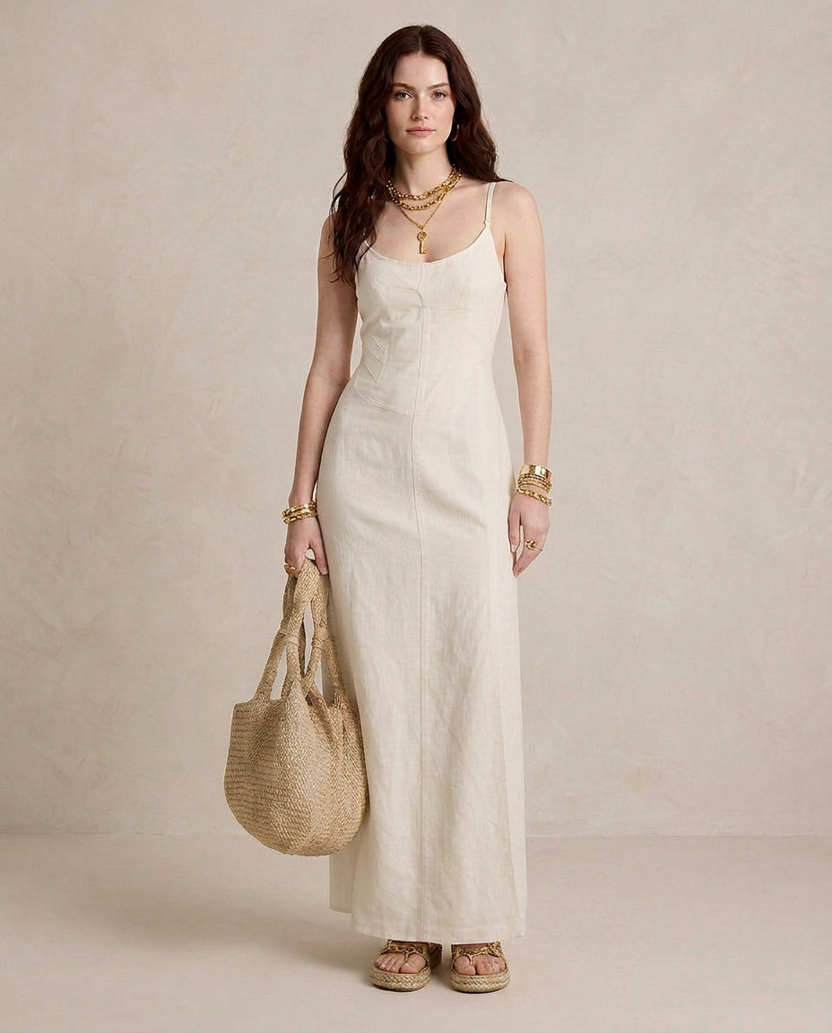 LUCIA | Maxi Abito Bianco con Spacco