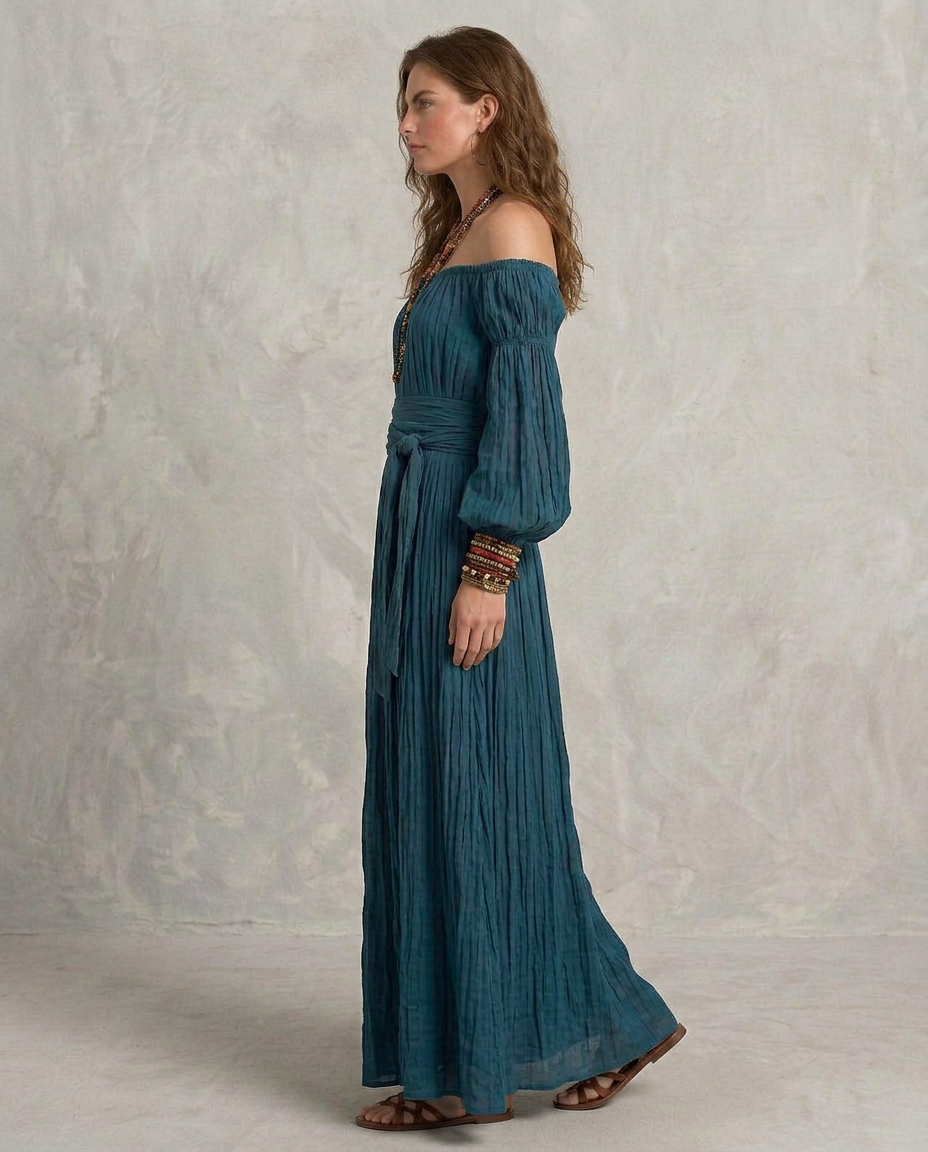 ARIANA | Maxi Abito Spalle Scoperte Teal
