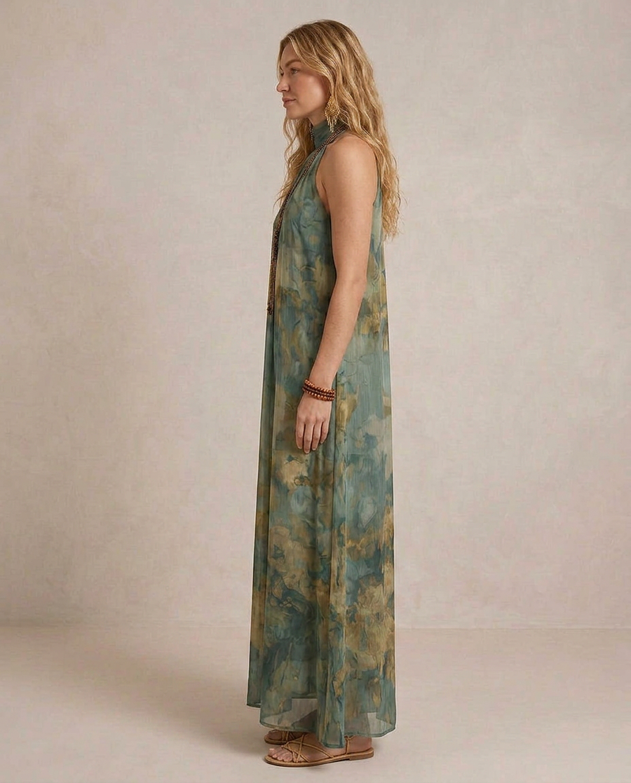 FLORA | Maxi Abito Chiffon Floreale Boho
