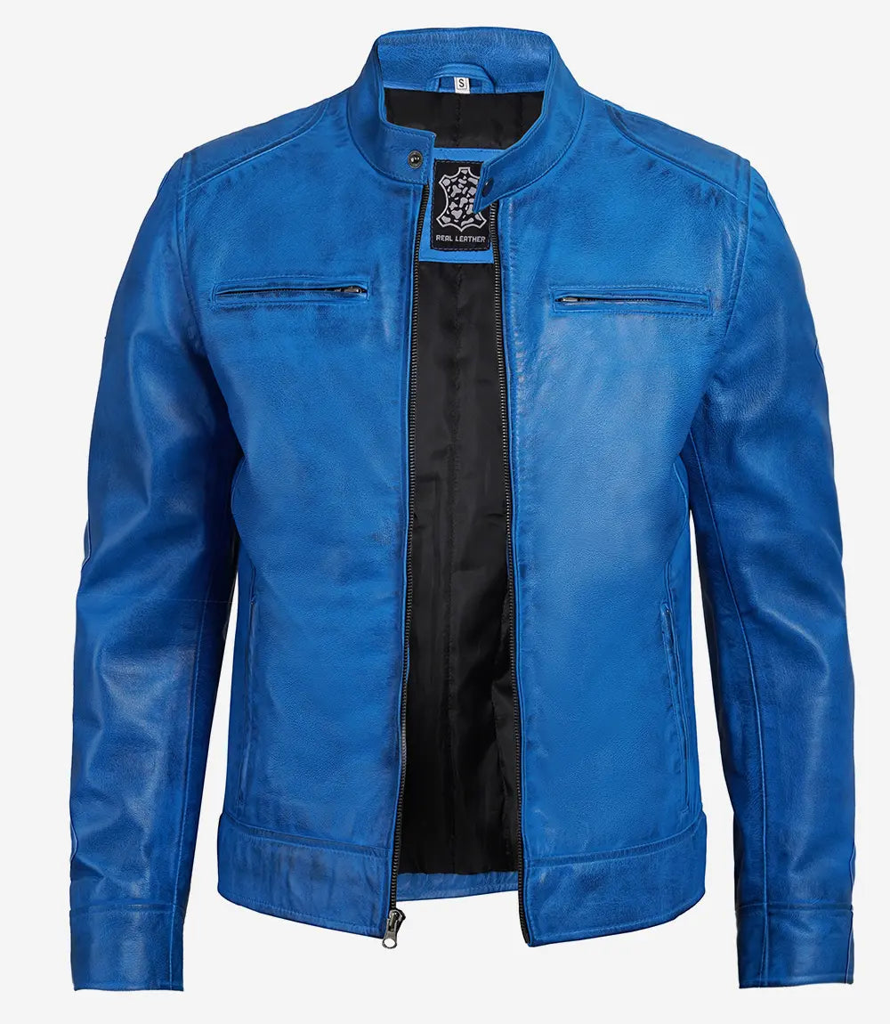 Dennis™ | Giacca in Pelle Nera da Uomo – Design Café Racer