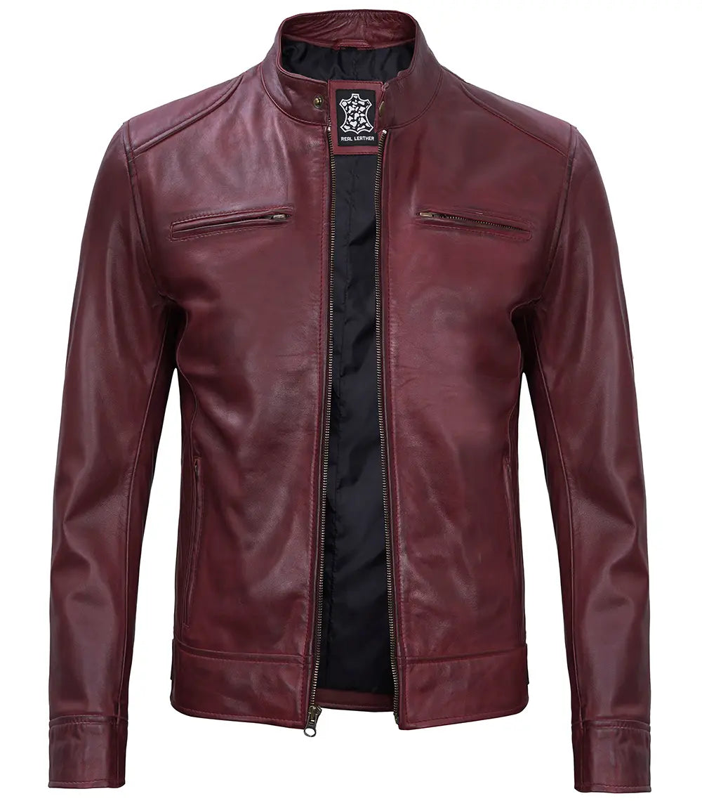 Dennis™ | Giacca in Pelle Nera da Uomo – Design Café Racer